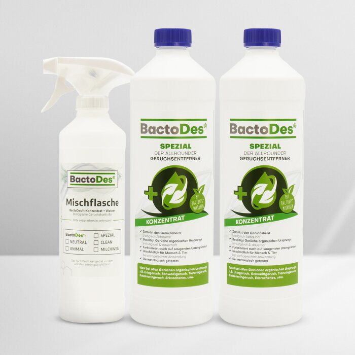 BactoDes® Spezial Konzentrat inkl. Misch- und Sprühflasche 2 x 1 L Flasche